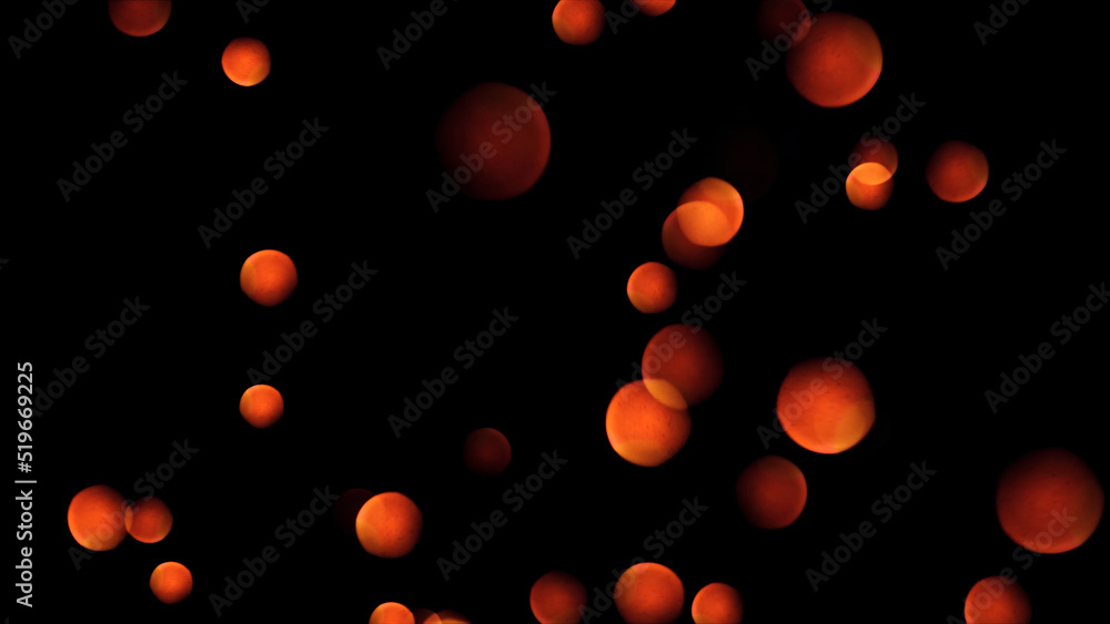 Poster abstract bokeh golden particles. seamless loop of abstract background made of bokeh circles and part