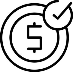 Approved loan icon outline vector. Money cost. Cash budget