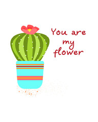 Card with cute cactus