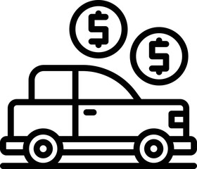 Credit car icon outline vector. Personal payment. Budget cost