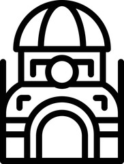 Zagreb building icon outline vector. City sea. Travel nature