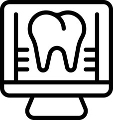 Obraz premium Dental monitor icon outline vector. Diamond tooth. Ring lips