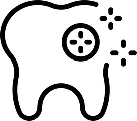 Diamond tooth icon outline vector. Healthy teeth. Silver company