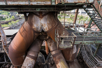 pipework of a abandoned blast furnace