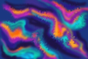 Fototapeta na wymiar Abstract Holographic gradient blended rainbow in dark jewel tones, unique background