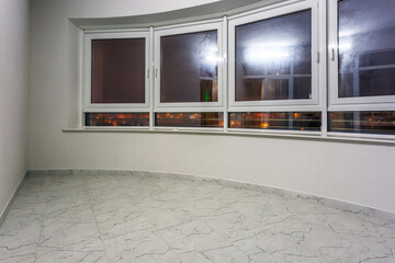 furniture on the balcony in bright interior