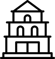 Prayer temple icon outline vector. Nepal skyline. Old building