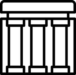 Column travel icon outline vector. Casablanca city. Map stamp