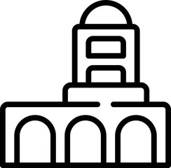 City mosque icon outline vector. Africa skyline. Landscape stamp