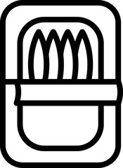 Sea can fish icon outline vector. Sardine conserve. Oil food