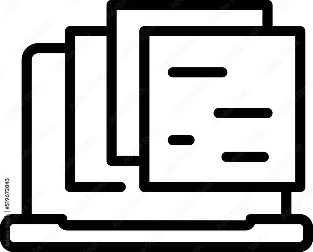 Poster laptop snapshot icon outline vector. image zoom. camera button