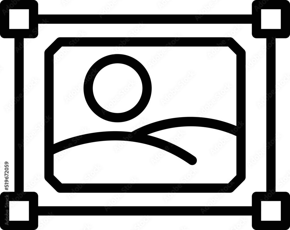 Poster picture snapshot icon outline vector. camera screen. image zoom