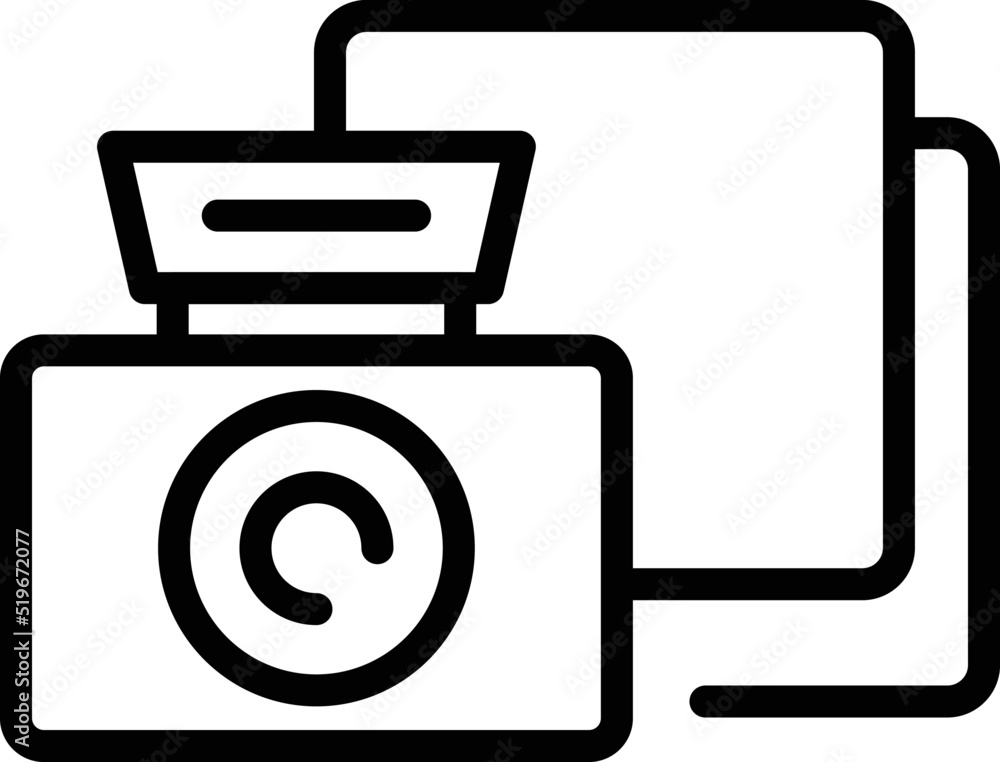 Poster camera mobile icon outline vector. image zoom. screenshot button