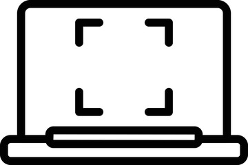 Zoom screen icon outline vector. Image screenshot. Snapshot camera