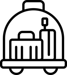 Obraz premium Cart travel bed icon outline vector. Home coffee. Morning food