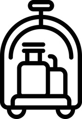 Hotel bag cart icon outline vector. Room facility. Modern hotel