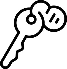 Key room icon outline vector. Social hostel. Modern resource