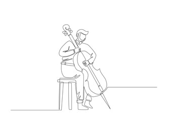 Fototapeta na wymiar one line or simple line music illustration. A concept of continuous line of instruments.
