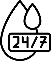 24 hour car wash icon outline vector. Auto service. Clean window