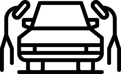 Clean car window icon outline vector. Wash pressure. Auto foam