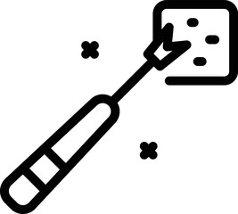 Fondue fork icon outline vector. Cheese fork. Melt cooking