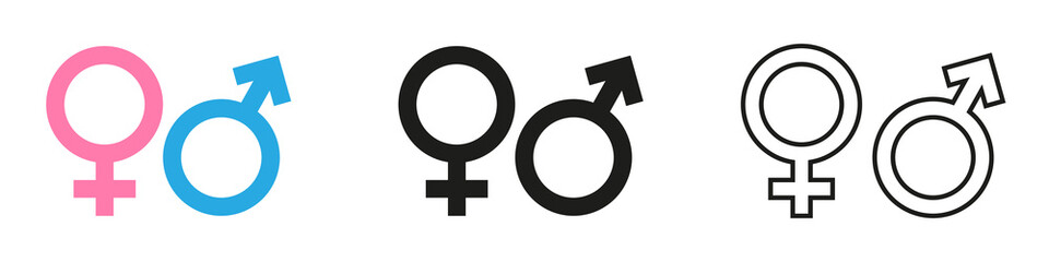 Gender icon vector design. Male, female sign of gender equality icon vector. Vector illustration eps10