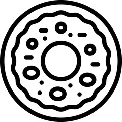 Sweet donut icon outline vector. Waterfall machine. Food chocolate