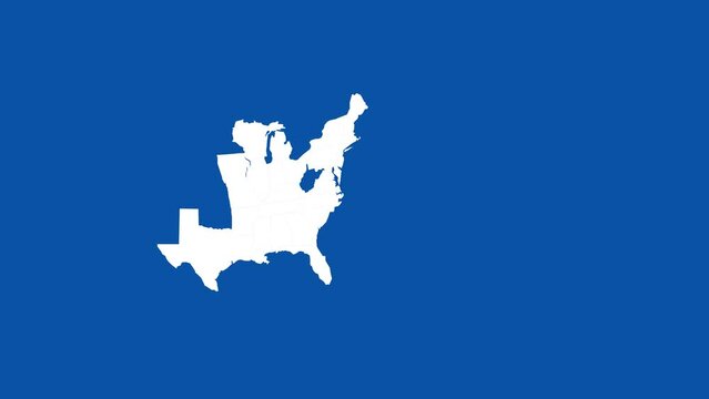 United States Map Animation by order of statehood. Motion Graphic Design