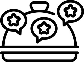 Food tray icon outline vector. Safety inspection. Happy eat