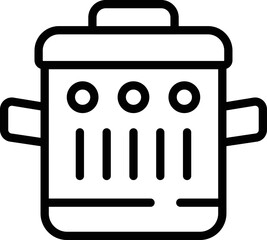 Food pot icon outline vector. Safety inspection. Review ranking