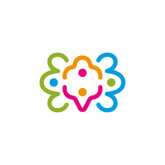 People chat talk with bubble illustration for family and group community logo design