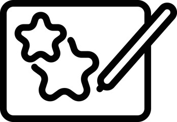 Star digital pen icon outline vector. Tablet stylus. Draw signature