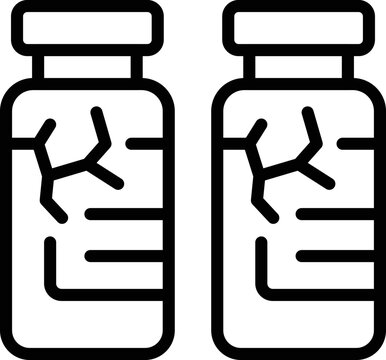 Defective Bottle Drink Icon Outline Vector. Control Safety. Broken Eletronic