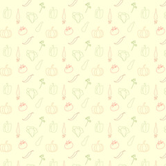 vegetable pattern line art