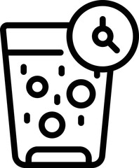 Mineral water glass icon outline vector. Run program. Info device