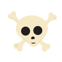 Skull and bones Halloween decoration design. Vector illustration. Art design. Trick or treat creepy party.