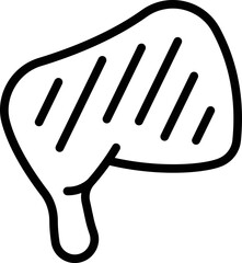 Raw beef icon outline vector. Pork meat. Food ham