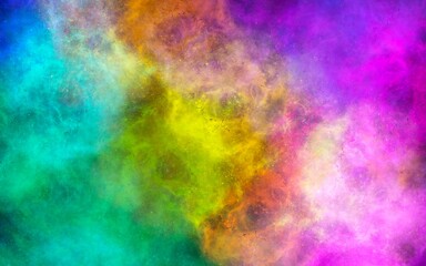 Rainbow colored smokey clouds abstract watercolor background.