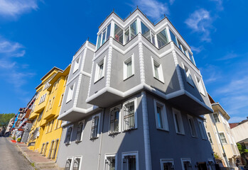 Turkey, Istanbul Colorful historic center buildings of Fatih district.
