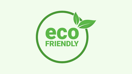 Eco friendly green leaf label sticker. Eco friendly for stamp, label, logo, icons with Green organic plant leaf. vector illustration.
