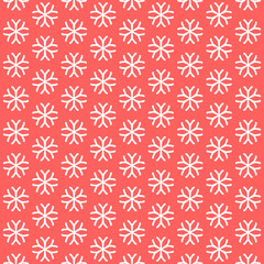 Geometric snowflakes seamless pattern