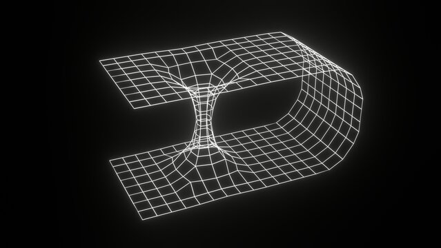 space-time curvature 3d representation of sci-fi relativity, time travel also called worm hole. Can be used to represent retro graphics of the 80s, retrowave or gravity physics