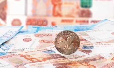 Russian ruble. The rise of the ruble exchange rate. Payment for gas in Russian currency concept.