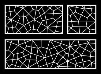 Laser cutting template for decorative panel. Abstract mesh grid pattern. Vector illustration.