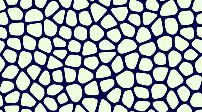 Seamless voronoi pattern. Vector grid background with rounded cells.