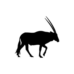 Gemsbok Silhouette Vector Logo Icon Illustration Or Oryx Gazelle Silhouette Vector