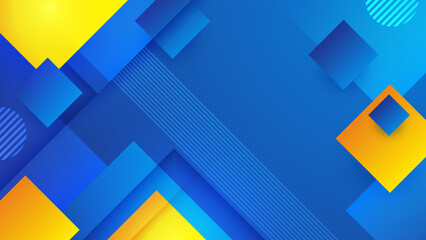 Blue and yellow abstract background. Vector abstract graphic design banner pattern background template.