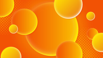Abstract orange and white geometric shape with futuristic concept background