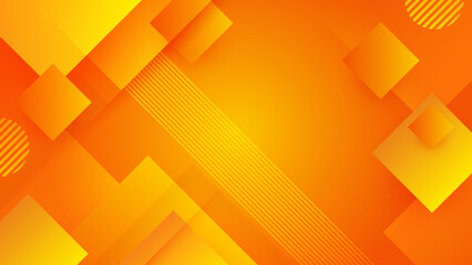 Abstract orange and white geometric shape with futuristic concept background