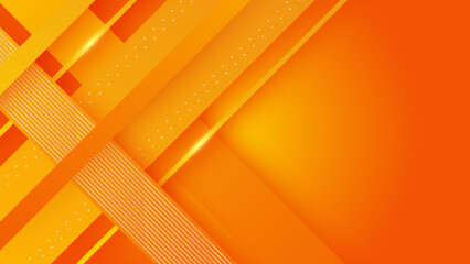 Abstract orange and white geometric shape with futuristic concept background